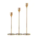 3Pcs/Set Chinese Style Metal Candle Holders Simple Golden Wedding Decoration Bar Party Living Room