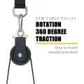 360 Degree Rotation Silent Nylon Gym Cable Pulley with Hanging Straps and Carabiner LAT Pulley