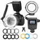 RF-550D 48 Macro LED Ring Flash Light With 8 Adapter Ring For Nikon Canon Pentax Olympus Panasonic