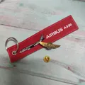 MiFaViPa Red Airbus A330 Fashion Trinket Keychain Airbus 320 Brooch Embroidery Aviation Key Chain