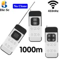 433Mhz Wireless Remote Control 1/2/4 Buttons 1527 Learning Code 1000M Transmitter for Light/ Gate