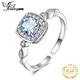 JewelryPalace Genuine Blue Topaz 925 Sterling Silver Ring Open Adjustable Promise Halo Engagement