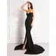 Sexy Strapless Long Black Maxi Dress Front Slit Bare Shoulder Red Women's Evening Summer Night Gown