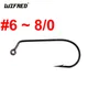 [100PCS/lot] Carbon steel 60 degree jig hook Fishing Hooks 6 1 1/0 2/0 3/0 4/0 5/0 6/0 7/0 8/0