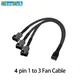 Dteedck 4-pin 1 to 3 Way PWM Fan Splitter Cable Cooled 1 to 2/3/4 Way Tap Sleeve Extension Braided