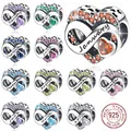 2022 New 925 Sterling Silver Birthstone Heart New design Bead Fit Original Pandora Charms Bracelet