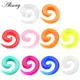 Alisouy 2pcs 1.6-20mm Transparent Acrylic Spiral Ear Plug Stretching Expander Tunnels Tapers Fake