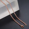 Fashion Simple 2mm Round Box Chain Necklaces For Women Men Stainless Steel Never Fade Rose Gold