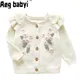 Baby Sweater Fashion Petals Collar Knitted Cardigan Jacket Baby Sweater Coat Girls Cardigan Girls