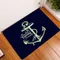Chic Nautical Anchor Boat Navy Blue Stripes Personalised Doormat Modern Bedroom Home Kitchen Rug