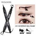 Liquid Eyeliner Black Moon Stamp Eye Liner Pencil 2 In 1 Waterproof Long-lasting Easy to Use Cat