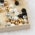 50-500pcs 6-12mm Gold Color Silver Color Wooden Beads Natural Round Balls Spacer Beads For Jewelry