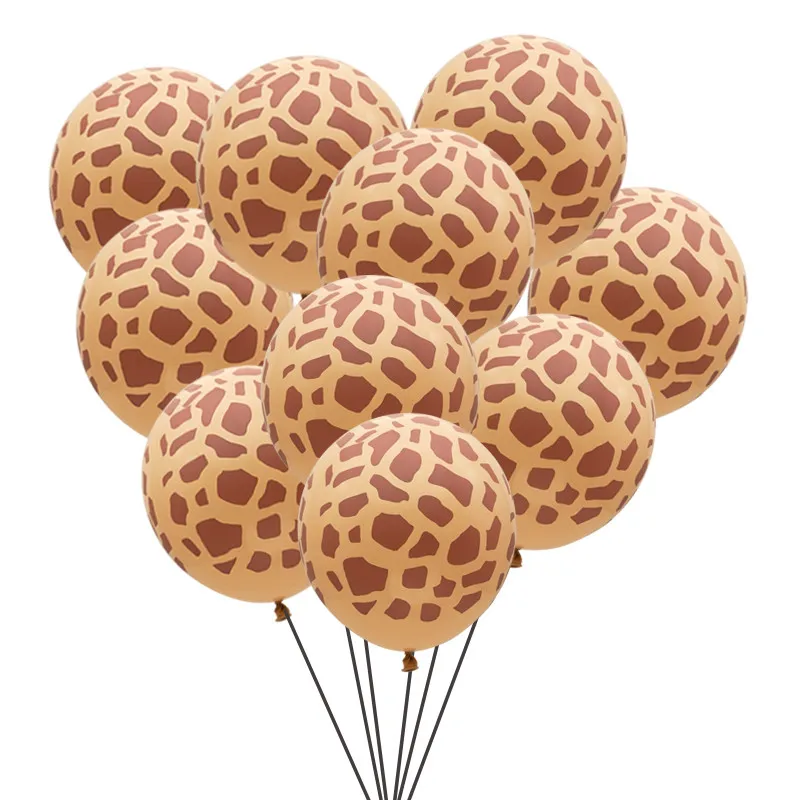 10Pcs 12inch Animal Printed Giraffe Latex Balloons Kids Happy Birthday Party Decoration Baby Shower Jungle Safari Party Supplies