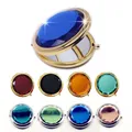 1Pc Luxury Crystal Makeup Mirror Portable Round Folded Compact Mirrors Gold Silver Pocket Mirror