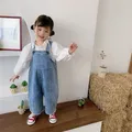 Korean style Spring Kids Children Oversized Wide Leg Denim Overalls Baby Clothes Boys Girls Loose