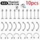 Wholesale 10PCS Eyebrow Piercing Jewelry Labret Lip Stud G23 Titanium Septum Piercing Nose Ring C