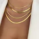 Hot Fashion Unisex Snake Chain Women Necklace Choker Stainless Steel Herringbone Gold Color Chain