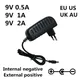 AC 100-240V DC 9V 0.5A 1A 2A Electric Guitar Stompbox Power Supply Adapter charger 9 V Volt For