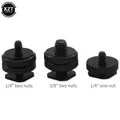 Newest Professional 1/4" 3/8" Dual Nuts Tripod Mount Screw Black to Flash Hot Shoe Adapter Stand for