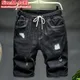 10XL Jeans Shorts Men Oversized Summer Distressed 9XL 8XL Black Ripped Denim Loose Plus Size 7XL