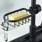 Adjustable Faucet Drainage Bathroom Shelf Black White Shower Storage Holder Basket Kitchen Sundries