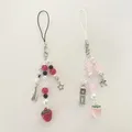 Pink & Red Strawberry Nana Inspired Phone Charms Guitar star Cell Phone & bow Handmade Kawaii