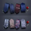 Italian Design Men's Print Pattern Ties for Men's 7cm Slim Neckties Polyester Jacquard Skinny
