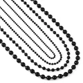 Width 1.5mm-5mm Black Stainless Steel Ball Chain For Charm Pendant Waterproof Match Rolo Necklace