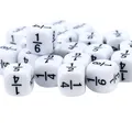 10 Pcs/set Fraction Dice White 16*16mm Fractional Number Dices Montessori Educational Kids Math Toys