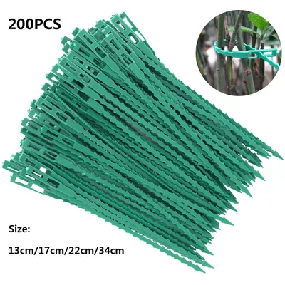30/50/100/200pcs Reusable Garden Nylon Cable Tie Plant Support Bush Fastener Tree Lock Nylon Adjustable Plastic Gardening Cable