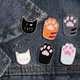 1Pcs Cute Cartoon Cat Colorful Foot Pins Acrylic Badges Brooch lapel Pin For Women Clothes On The