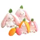 18cm Cosplay Strawberry Carrot Rabbit Plush Toy Stuffed Creative Bag into Fruit Transform Baby