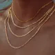 Figaro Chain Necklace Stainless Steel Link Gold Color Choker Necklace Layered Women Girls 14" 18"