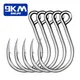 9KM Fishing Hooks 25Pcs Fishing Jigging Hook Carp Eye Worm Barbed Inline Hooks Saltwater High Carbon