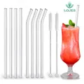 4Pcs Glass Straws Reusable Drinking Glass Tube Eco-friendly With Cleaning Brush Events Party Favors