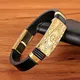 XQNI Genuine Leather Bracelet Color Easy Hook Totem/Geometric/Scorpion Pattern Luxury Jewelry For