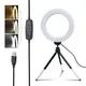 SH 16cm 6 inch Ring Light With Tripod Stand Usb Charge Selfie Led Lamp Dimmable Photography Light