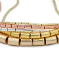 Rose Gold color Cylinder Natural Stone Hematite Spacer 1/2/4/6MM Round Loose Beads For Jewelry