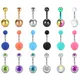 WKOUD Belly Button Rings Surgical Stainless Steel CZ Navel Belly Rings Piercing Barbell Body Jewelry