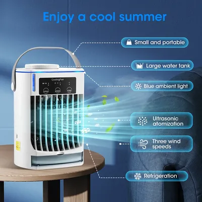 Portable Air Conditioner Mini Fan Cooler Air Cooler USB Air Conditioning 3 Gear Speed Air Cooling