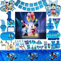 Disney Mickey Mouse Boys Birthday Party Decor Disposable Tableware Paper Cup Napkin Foil Balloon For