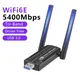 5400Mbps WiFi 6E Network Card USB 3.0 WiFi Adapter Tri-Band 2.4G 5G 6G Wifi Receiver Dongle For