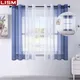 LISM Gradient Left and Right Tulle Curtains for Living Room Bedroom Organza Voile Curtain Window