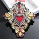 1 Piece Beads Sequins Patches Sew On Applique Red Heart Cloth Stickers Patches for Clothing Beads