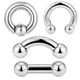 1PC Stainless Steel Large Size Straight Barbell Internal Threaded Big Gauge Horseshoe Rings Captive