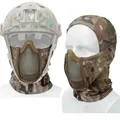 Hunting Mask Headgear Military Combat Balaclava Cap Tactical Half Face Steel Mesh Airsoft Paintball
