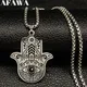 Hamsa Hand of Fatima Stainless Steel Necklaces Men Fatima´s Hand Turkish Eye Necklaces Pendants