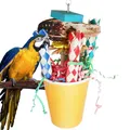 Colorful Parrot Chew Toys Parrot Foraging Natural Bird Cup Chew Toys For Parakeet Conure Cockatiel