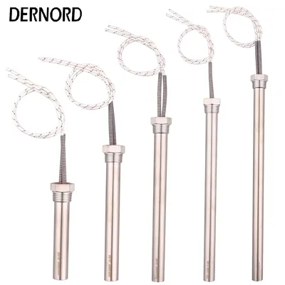 Immersion Cartridge Heater 1/2" Thread Cylindrical Hot Rod Resistance 220V 300W 500W 1/1.5/2KW Electric Water Heating Element