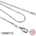 925 Sterling Silver 1mm Snake Chain necklace for Men Silver Fashion Jewelry Women Necklace 16 18 20